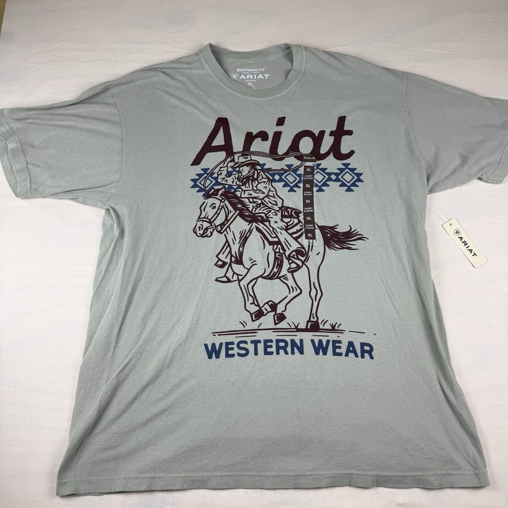 Ariat Womens XL Classic Rider Western Graphic T-Shirt Sandstone 10062390 NWT